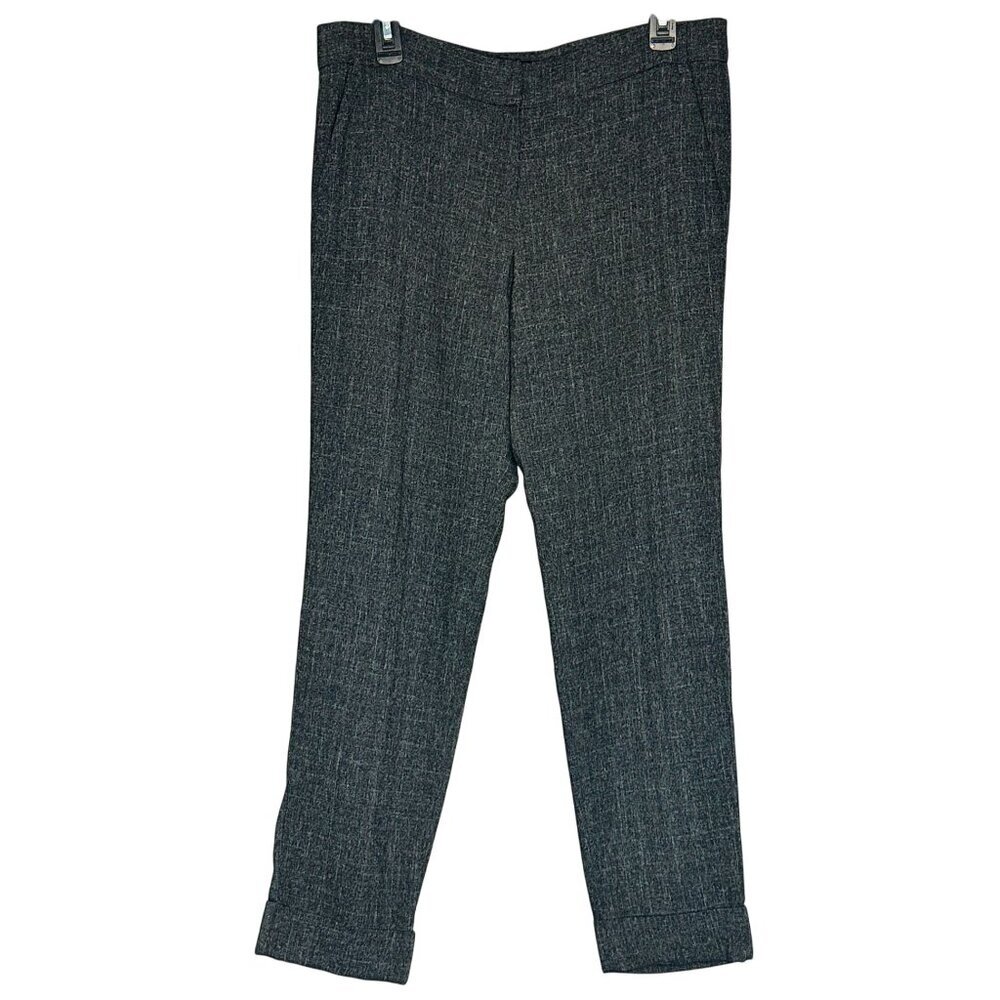 James Jeans Trouser Pant Cuffed Tencel Stretch Pockets Office USA Black/Gray SZ